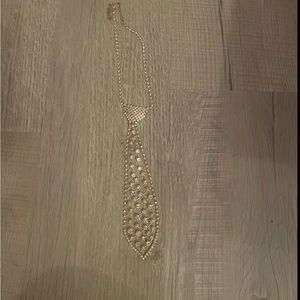 Rhinestone Tie Necklace